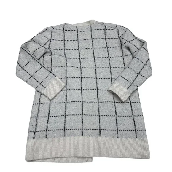 Madewell Ryder Cardigan Women's Merino Wool Blend Black Windowpane pattern, Sz S - Picture 2 of 8